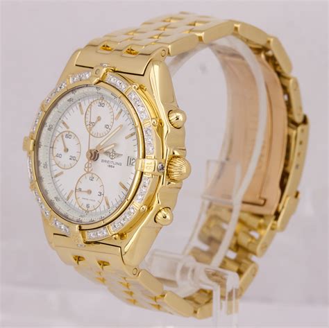 breitling 18k gold bracelet|breitling super chronomat gold.